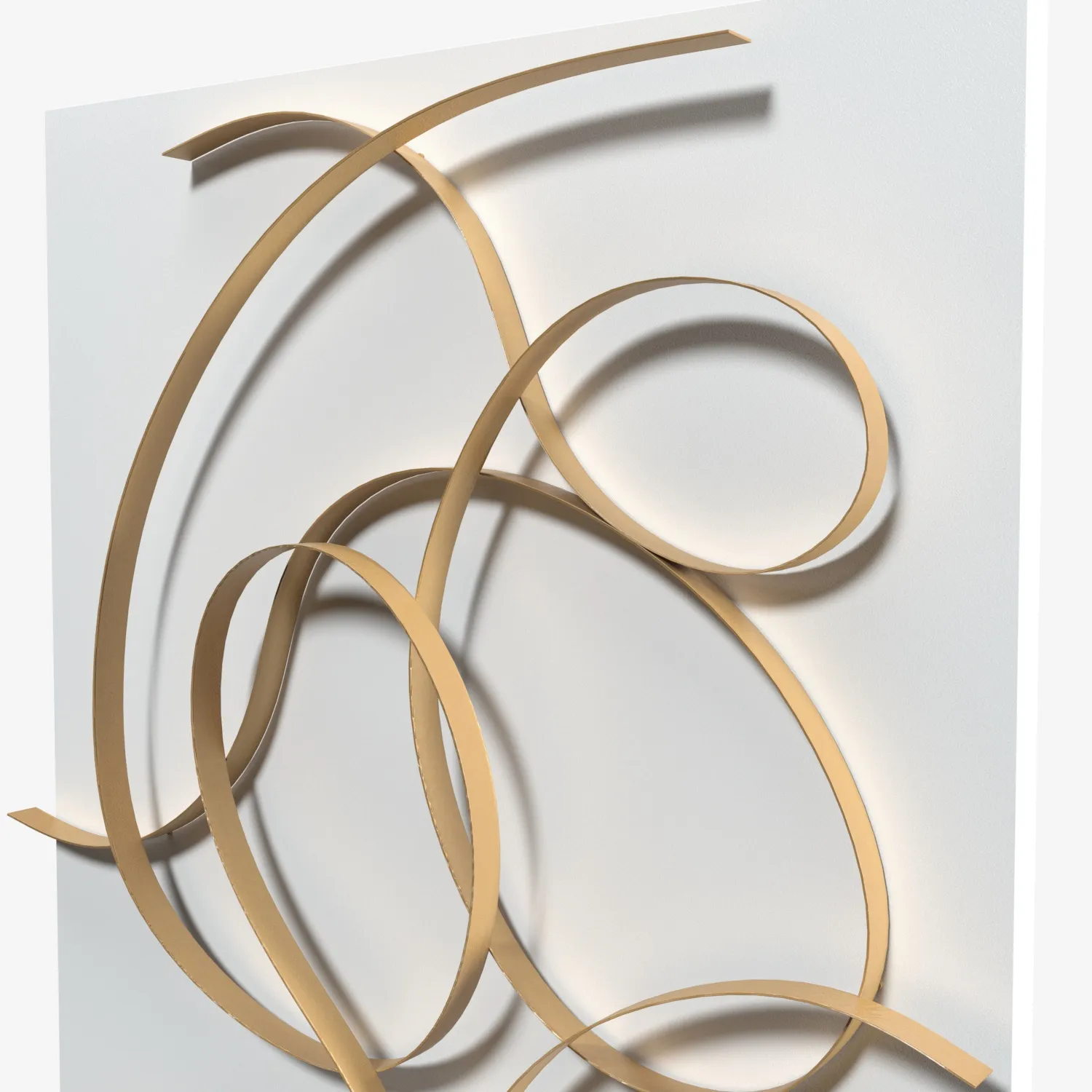 Uttermost Freehand 60 High Brushed Gold Metal Wall Panel PBR 3D Model_05